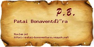 Patai Bonaventúra névjegykártya